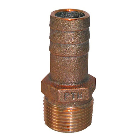 Groco 1/2" NPT x 1/2" ID Bronze Pipe to Hose Straight Fitting PTH-500